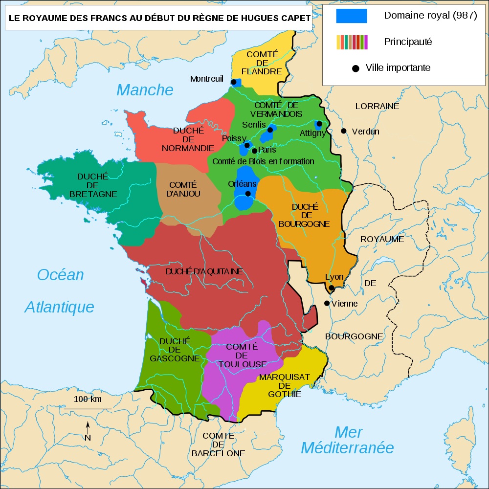Royaume des Francs au début du règne de Hugues Capet