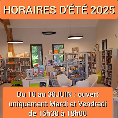 Horaires été de la bibliothèque